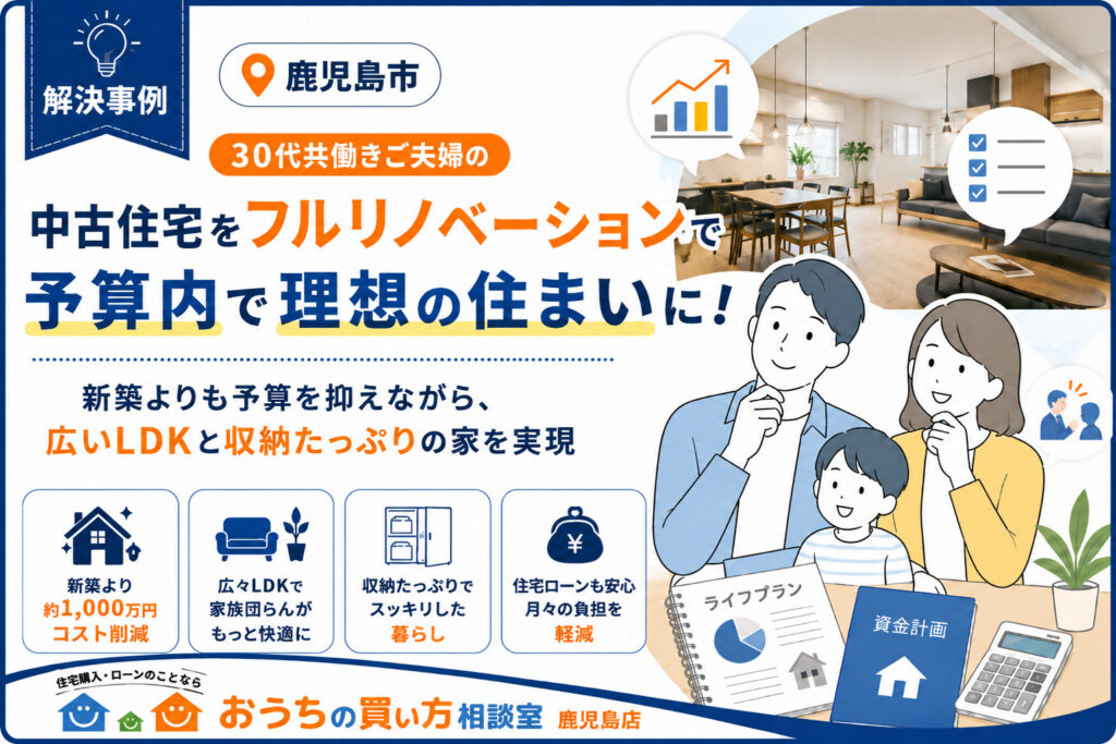 【鹿児島市】30代共働きの中古リノベ｜予算と耐震の不安を解決